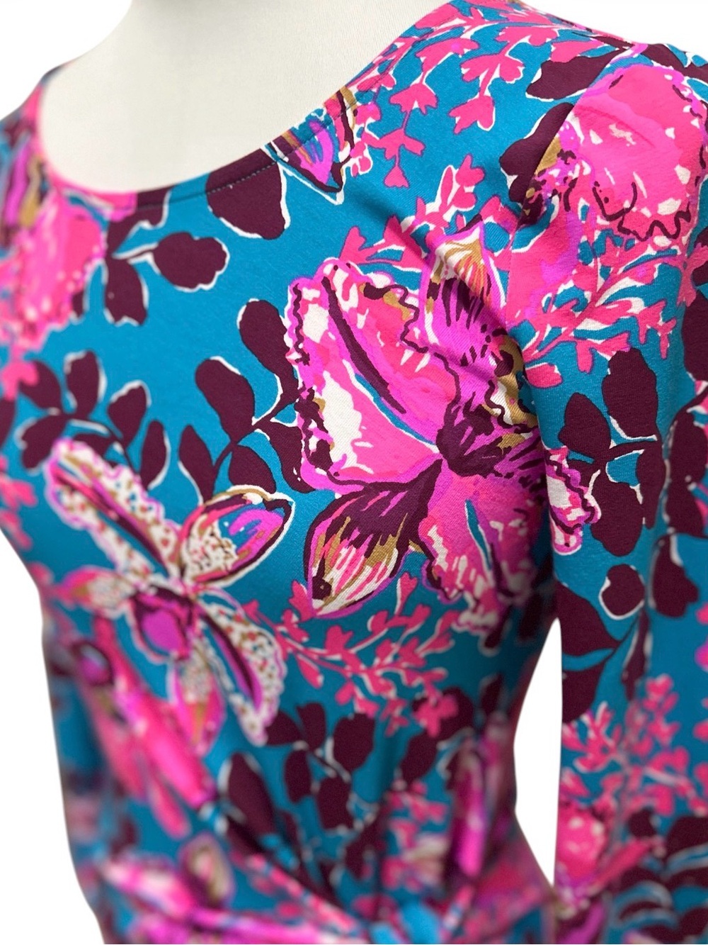 Lilly Pulitzer Bryson Dress Blue Rhapsody Orchid You Not - Picture 7 of 8